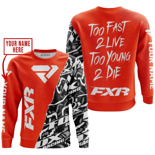 TOO FAST TO LIVE TOO YOUNG TO DIE - LIMITED EDITION - CUSTOM NAME - FXR - ORANGE - Image 3