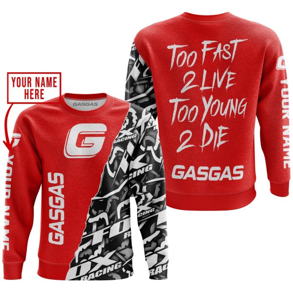 TOO FAST TO LIVE TOO YOUNG TO DIE - LIMITED EDITION - CUSTOM NAME - GAS GAS - RED - Image 3