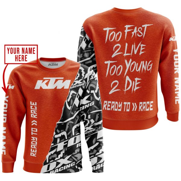 TOO FAST TO LIVE TOO YOUNG TO DIE - LIMITED EDITION - CUSTOM NAME - KTM - ORANGE - Image 3