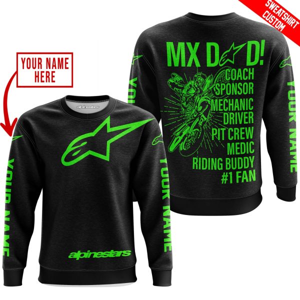 MX DAD - PERSONALISED GIFTS FOR CHILDREN & ADULTS - ALPINESTARS - GREEN - Image 3