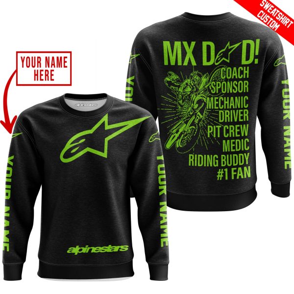 MX DAD - PERSONALISED GIFTS FOR CHILDREN & ADULTS - ALPINESTARS - GREEN 1 - Image 3