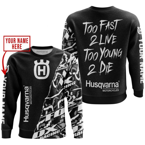 TOO FAST TO LIVE TOO YOUNG TO DIE - LIMITED EDITION - CUSTOM NAME - HUSQVARNA - BLACK - Image 3
