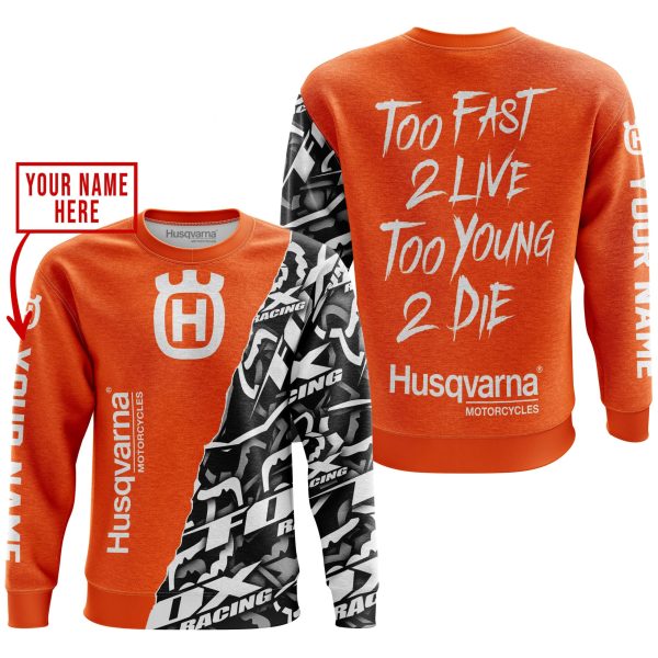 TOO FAST TO LIVE TOO YOUNG TO DIE - LIMITED EDITION - CUSTOM NAME - HUSQVARNA - ORANGE - Image 3