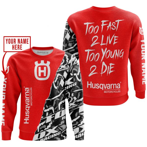 TOO FAST TO LIVE TOO YOUNG TO DIE - LIMITED EDITION - CUSTOM NAME - HUSQVARNA - RED - Image 3