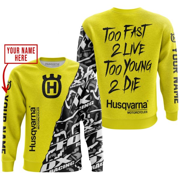 TOO FAST TO LIVE TOO YOUNG TO DIE - LIMITED EDITION - CUSTOM NAME - HUSQVARNA - YELLOW - Image 3