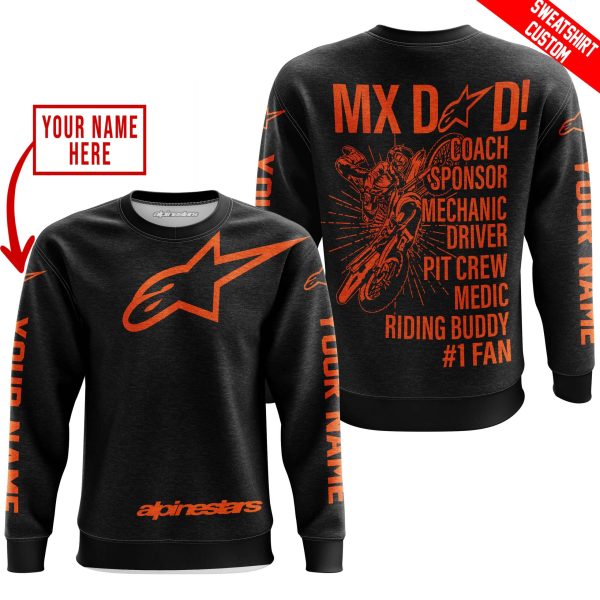 MX DAD - PERSONALISED GIFTS FOR CHILDREN & ADULTS - ALPINESTARS - ORANGE - Image 3