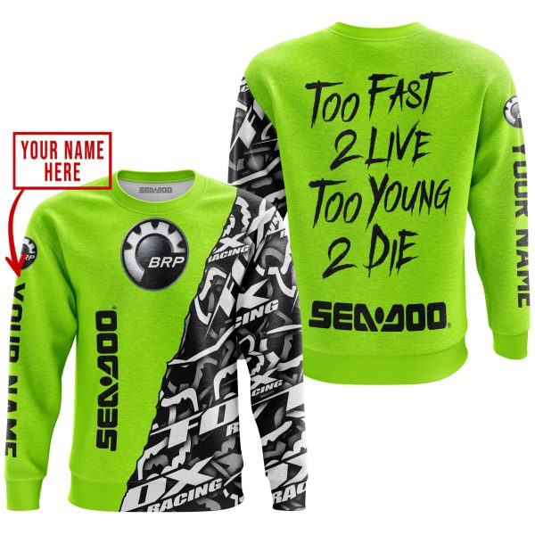 TOO FAST TO LIVE TOO YOUNG TO DIE - LIMITED EDITION - CUSTOM NAME - SEA DOO - NEON - Image 3