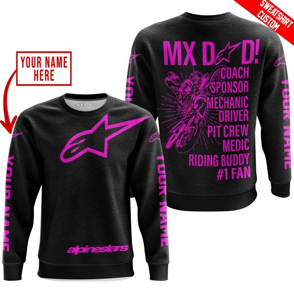 MX DAD - PERSONALISED GIFTS FOR CHILDREN & ADULTS - ALPINESTARS - PINK - Image 3