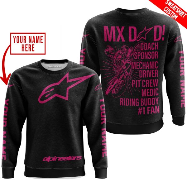 MX DAD - PERSONALISED GIFTS FOR CHILDREN & ADULTS - ALPINESTARS - PINK 1 - Image 4
