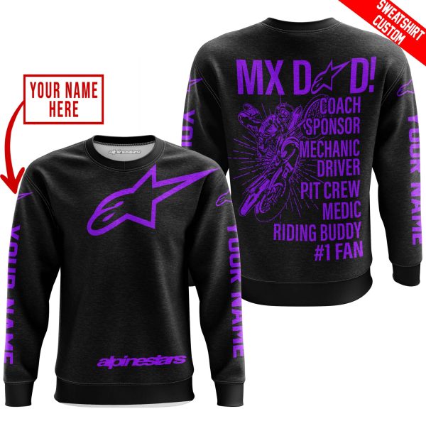 MX DAD - PERSONALISED GIFTS FOR CHILDREN & ADULTS - ALPINESTARS - PURPLE - Image 3