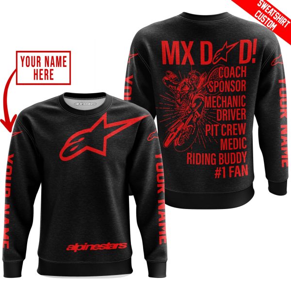 MX DAD - PERSONALISED GIFTS FOR CHILDREN & ADULTS - ALPINESTARS - RED - Image 4