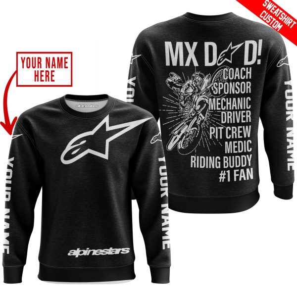 MX DAD - PERSONALISED GIFTS FOR CHILDREN & ADULTS - ALPINESTARS - WHITE - Image 3