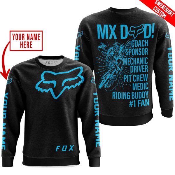 MX DAD - PERSONALISED GIFTS FOR CHILDREN & ADULTS - FOX RACING - SKY BLUE - Image 3