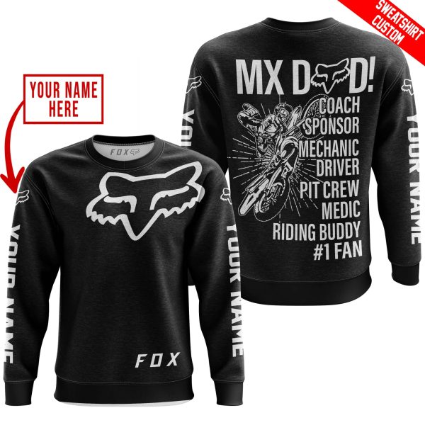 MX DAD - PERSONALISED GIFTS FOR CHILDREN & ADULTS - FOX RACING - WHITE - Image 3