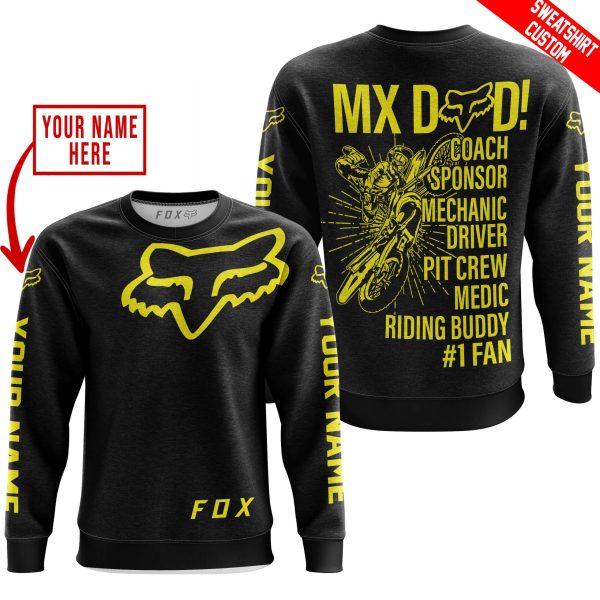 MX DAD - PERSONALISED GIFTS FOR CHILDREN & ADULTS - FOX RACING - YELLOW - Image 3