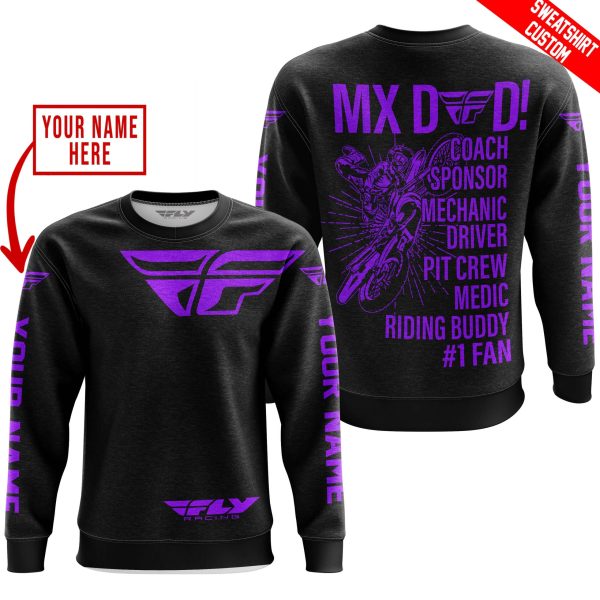 MX DAD - PERSONALISED GIFTS FOR CHILDREN & ADULTS - FLY RACING - PURPLE - Image 3