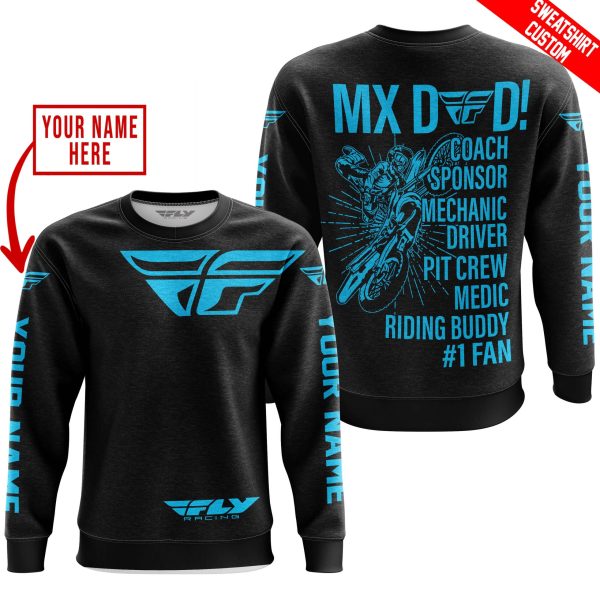 MX DAD - PERSONALISED GIFTS FOR CHILDREN & ADULTS - FLY RACING - SKY BLUE - Image 3
