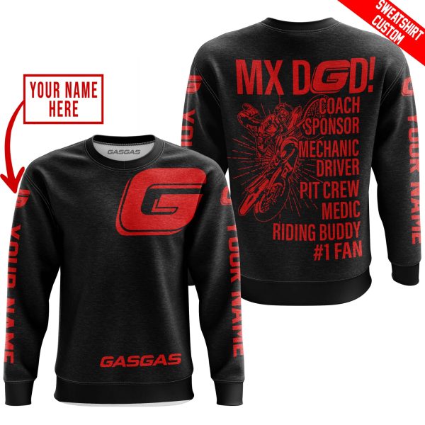MX DAD - PERSONALISED GIFTS FOR CHILDREN & ADULTS - GAS GAS -BLACK RED - Image 3