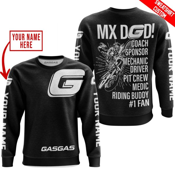 MX DAD - PERSONALISED GIFTS FOR CHILDREN & ADULTS - GAS GAS -BLACK WHITE - Image 3