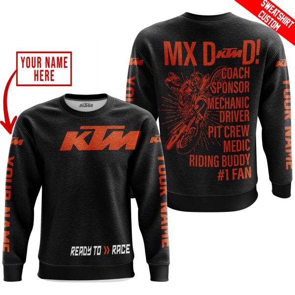 MX DAD - PERSONALISED GIFTS FOR CHILDREN & ADULTS - KTM - BLACK ORANGE - Image 4