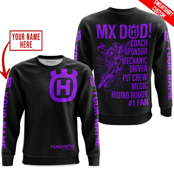 MX DAD - PERSONALISED GIFTS FOR CHILDREN & ADULTS - HUSQVARNA - BLACK PURPLE - Image 3