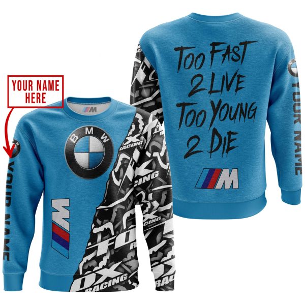 TOO FAST TO LIVE TOO YOUNG TO DIE - LIMITED EDITION - CUSTOM NAME - BMW - SKY BLUE - Image 3