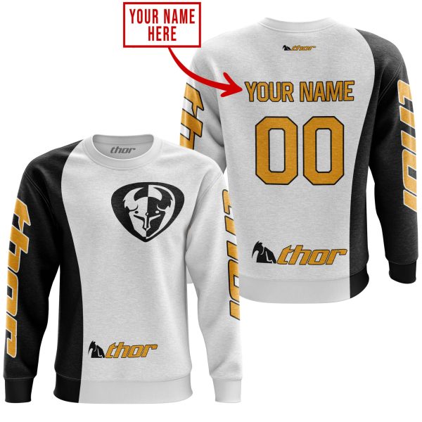 PREMIUM MX - CUSTOM NAME - THOR RACING - WHITE - Image 3