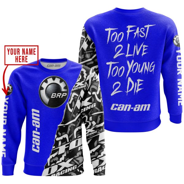 TOO FAST TO LIVE TOO YOUNG TO DIE - LIMITED EDITION - CUSTOM NAME - CAN AM - BLUE - Image 3