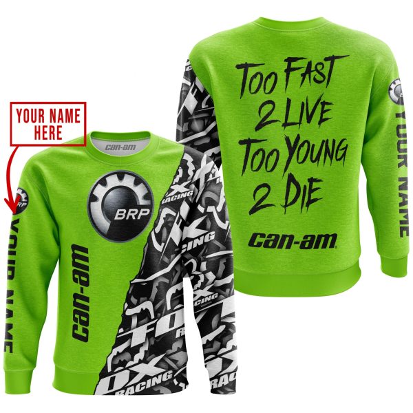 TOO FAST TO LIVE TOO YOUNG TO DIE - LIMITED EDITION - CUSTOM NAME - CAN AM - GREEN 1 - Image 3