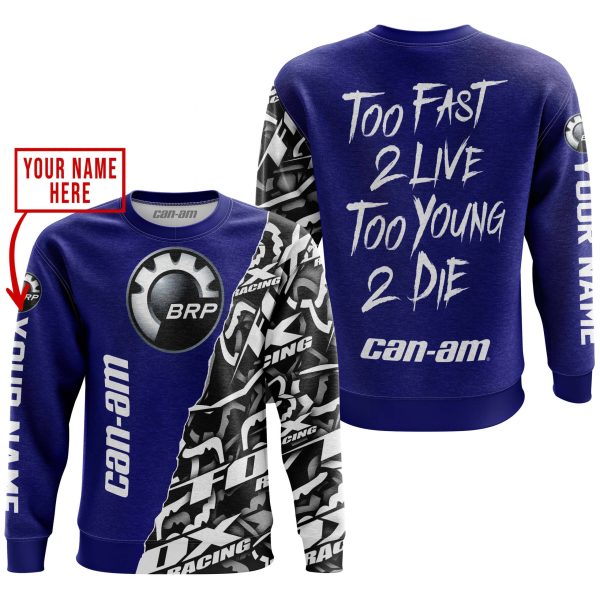 TOO FAST TO LIVE TOO YOUNG TO DIE - LIMITED EDITION - CUSTOM NAME - CAN AM - NAVY - Image 3