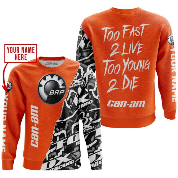 TOO FAST TO LIVE TOO YOUNG TO DIE - LIMITED EDITION - CUSTOM NAME - CAN AM - ORANGE - Image 3