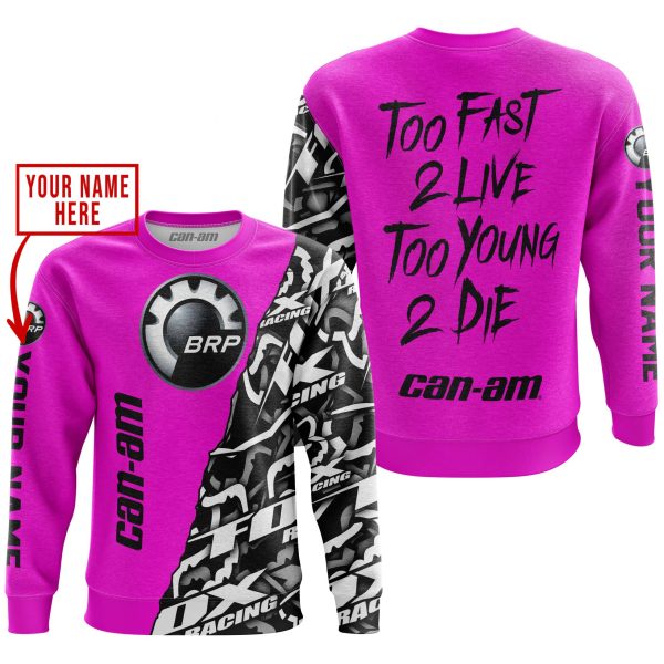 TOO FAST TO LIVE TOO YOUNG TO DIE - LIMITED EDITION - CUSTOM NAME - CAN AM - PINK - Image 3