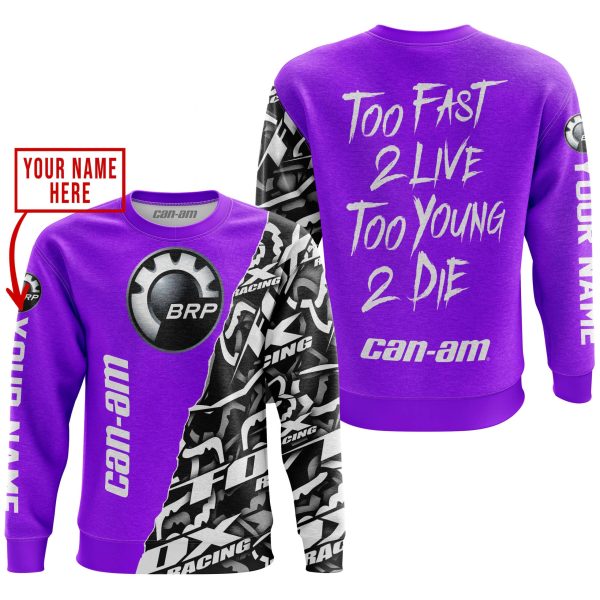 TOO FAST TO LIVE TOO YOUNG TO DIE - LIMITED EDITION - CUSTOM NAME - CAN AM - PURPLE - Image 3