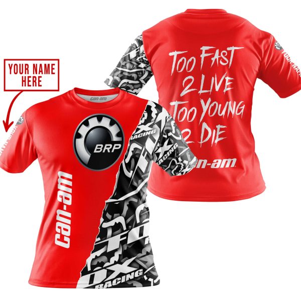 TOO FAST TO LIVE TOO YOUNG TO DIE - LIMITED EDITION - CUSTOM NAME - CAN AM - RED - Image 4