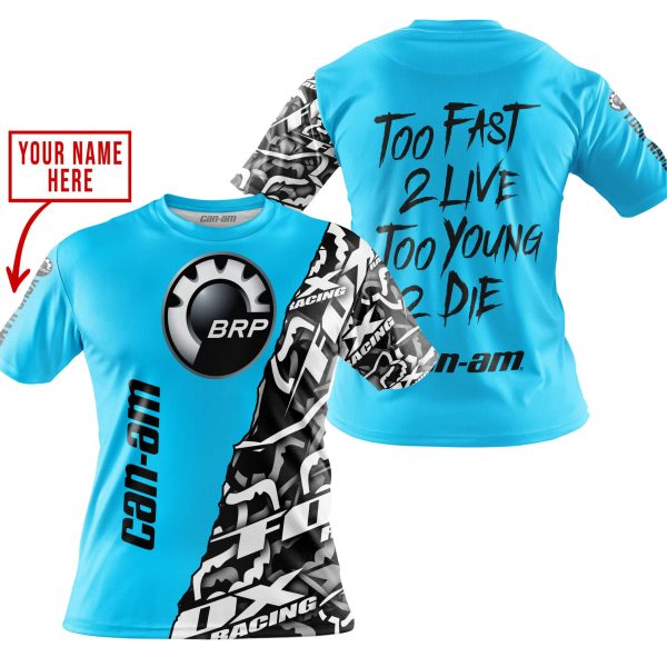 TOO FAST TO LIVE TOO YOUNG TO DIE - LIMITED EDITION - CUSTOM NAME - CAN AM - SKY BLUE - Image 4