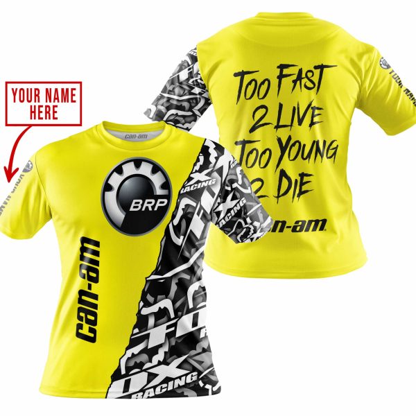 TOO FAST TO LIVE TOO YOUNG TO DIE - LIMITED EDITION - CUSTOM NAME - CAN AM - YELLOW - Image 4