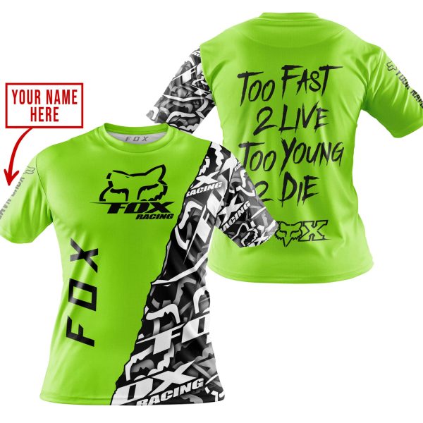 TOO FAST TO LIVE TOO YOUNG TO DIE - LIMITED EDITION - CUSTOM NAME - FOX RACING - GREEN 1 - Image 4
