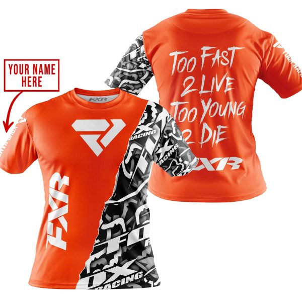 TOO FAST TO LIVE TOO YOUNG TO DIE - LIMITED EDITION - CUSTOM NAME - FXR - ORANGE - Image 4
