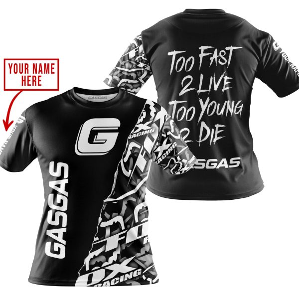 TOO FAST TO LIVE TOO YOUNG TO DIE - LIMITED EDITION - CUSTOM NAME - GAS GAS - BLACK - Image 3