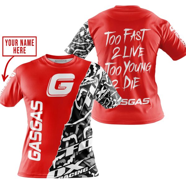 TOO FAST TO LIVE TOO YOUNG TO DIE - LIMITED EDITION - CUSTOM NAME - GAS GAS - RED - Image 4