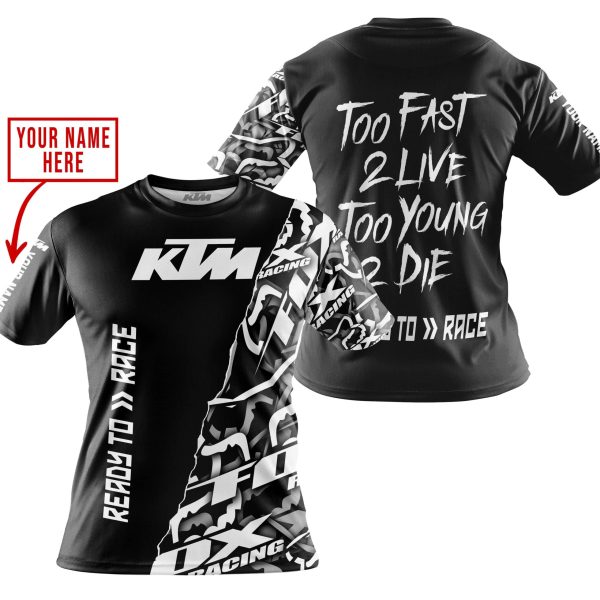 TOO FAST TO LIVE TOO YOUNG TO DIE - LIMITED EDITION - CUSTOM NAME - KTM - BLACK - Image 4
