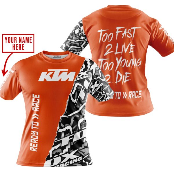 TOO FAST TO LIVE TOO YOUNG TO DIE - LIMITED EDITION - CUSTOM NAME - KTM - ORANGE - Image 4