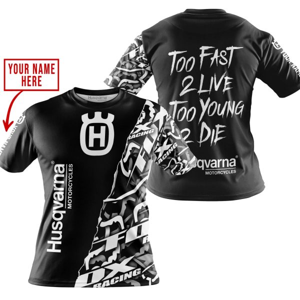 TOO FAST TO LIVE TOO YOUNG TO DIE - LIMITED EDITION - CUSTOM NAME - HUSQVARNA - BLACK - Image 4
