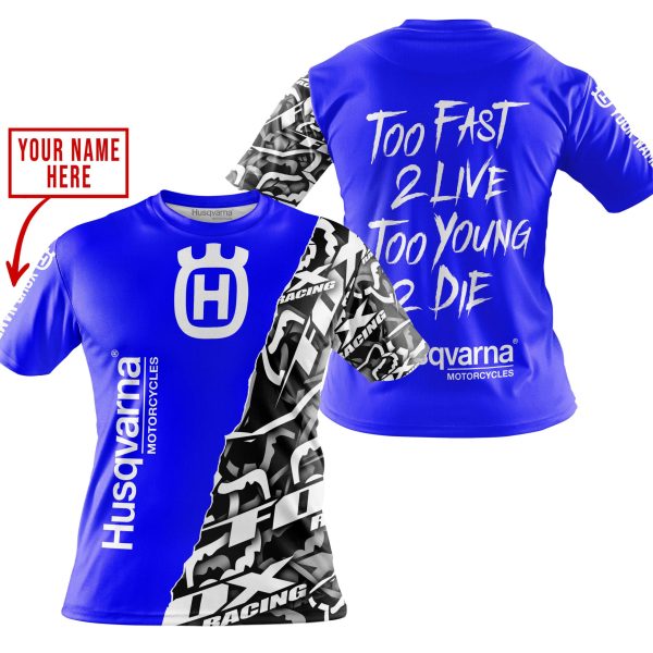 TOO FAST TO LIVE TOO YOUNG TO DIE - LIMITED EDITION - CUSTOM NAME - HUSQVARNA - BLUE - Image 4