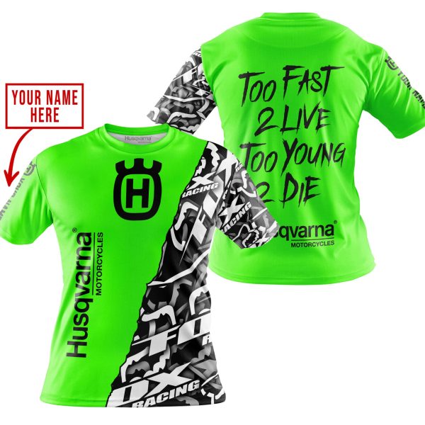 TOO FAST TO LIVE TOO YOUNG TO DIE - LIMITED EDITION - CUSTOM NAME - HUSQVARNA - GREEN - Image 4