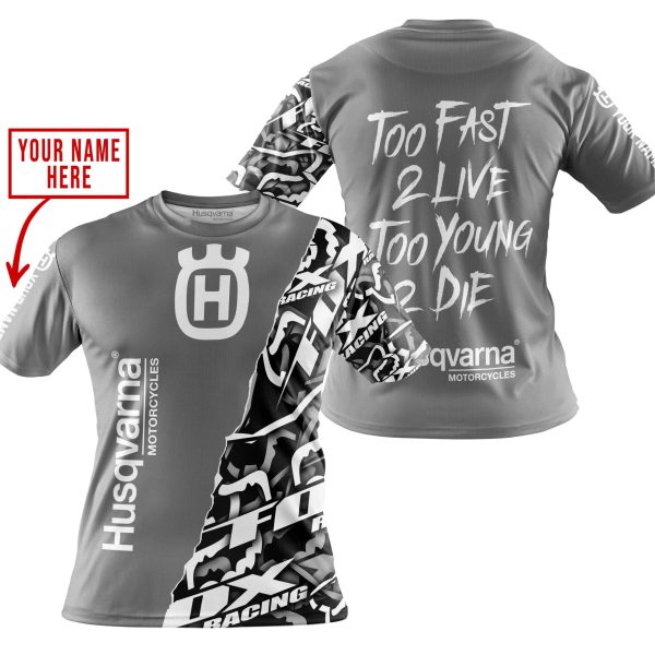 TOO FAST TO LIVE TOO YOUNG TO DIE - LIMITED EDITION - CUSTOM NAME - HUSQVARNA - GREY - Image 4