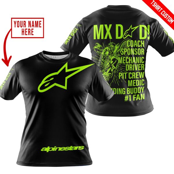MX DAD - PERSONALISED GIFTS FOR CHILDREN & ADULTS - ALPINESTARS - NEON - Image 4