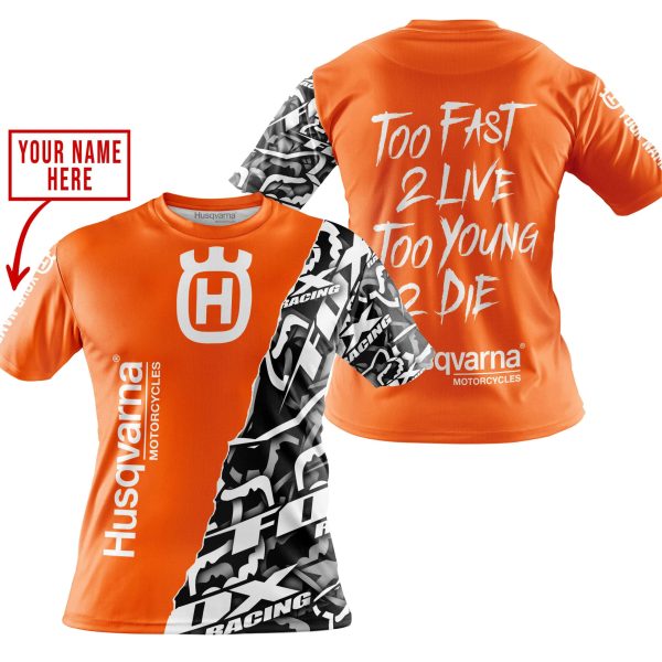 TOO FAST TO LIVE TOO YOUNG TO DIE - LIMITED EDITION - CUSTOM NAME - HUSQVARNA - ORANGE - Image 4