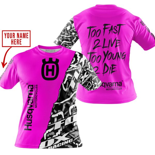 TOO FAST TO LIVE TOO YOUNG TO DIE - LIMITED EDITION - CUSTOM NAME - HUSQVARNA - PINK - Image 4