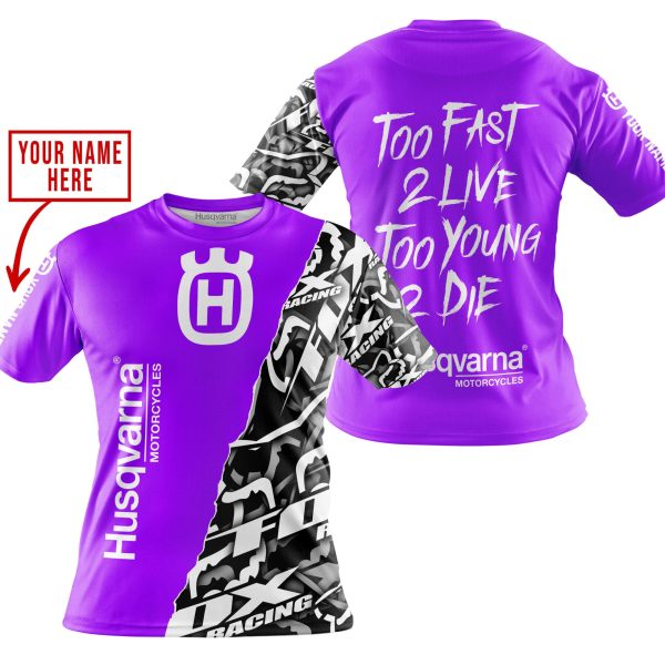TOO FAST TO LIVE TOO YOUNG TO DIE - LIMITED EDITION - CUSTOM NAME - HUSQVARNA - PURPLE - Image 4